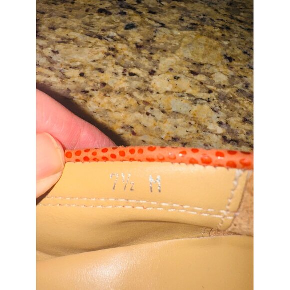 Vaneli Orange Snake Skin Textured Slip-On Driver Loafer 7.5 Leather Casual Shoes - Picture 6 of 13